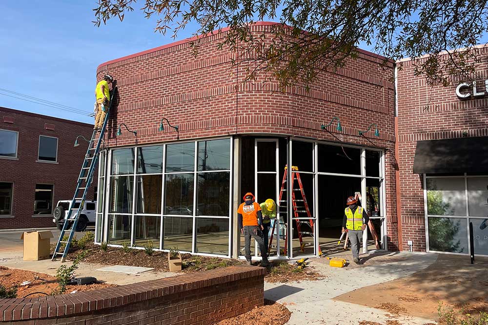 Final Exterior Touches at Augusta Street Retail Space