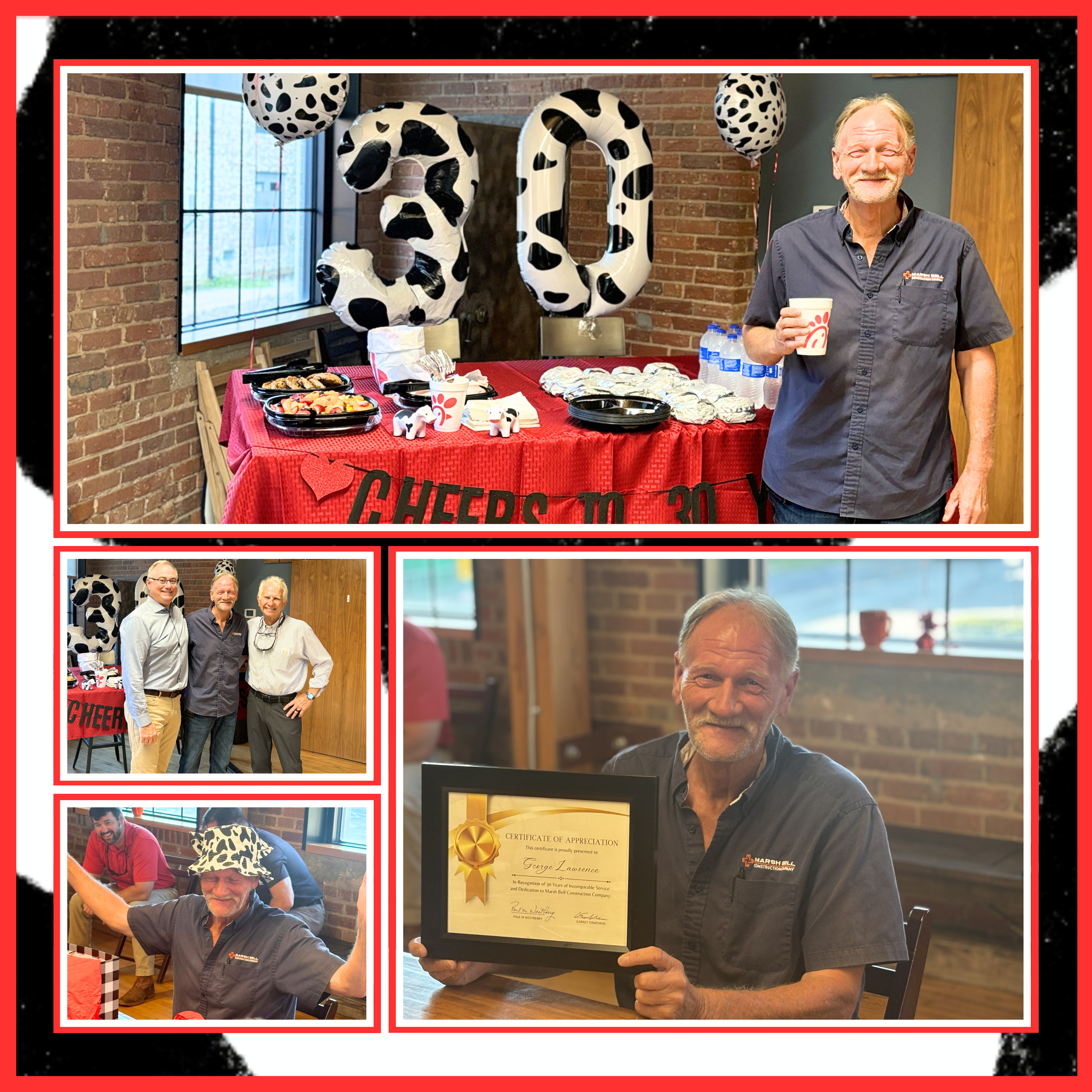 Celebrating our very own George Lawrence with great friends and his favorite… Chick-fil-A!