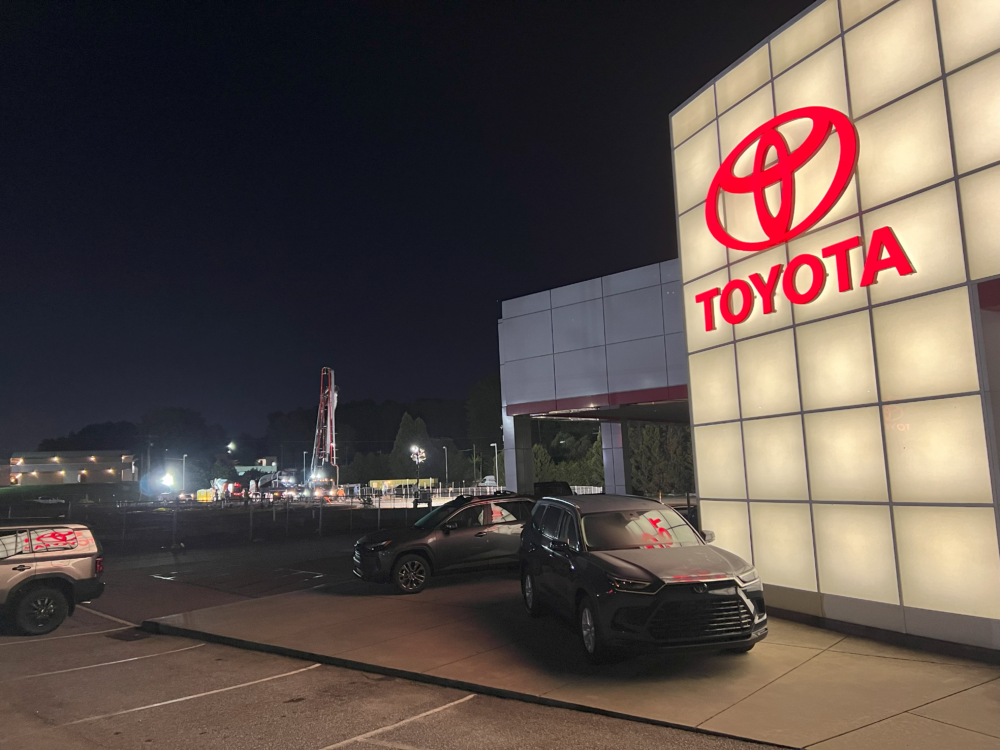 A Pre-Dawn Concrete Pour at Toyota of Easley