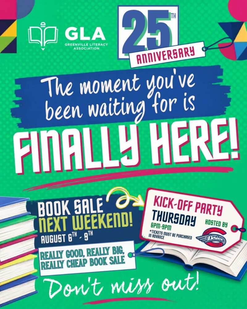 Marsh Bell is proud to sponsor the 25th Anniversary of the Greenville Literacy Association’s Annual Book Sale!